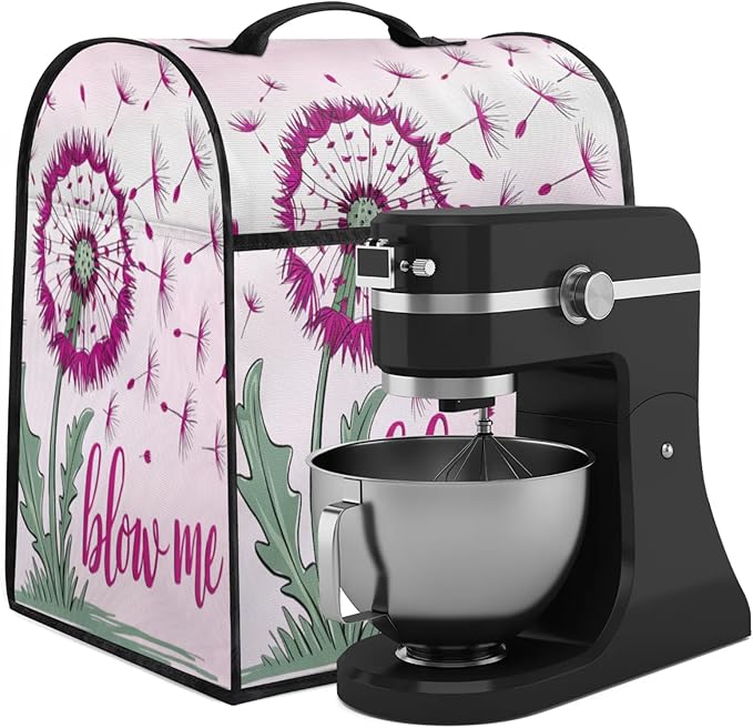 Kitchen Aid Mixer Cover Flower Floral Leaves Stand Mixer Cover Compatible with 6-8 Quarts Stand Mixers Dust Covers with Zipper Pocket Foldable Washable Kitchen Aid Organizer Bag