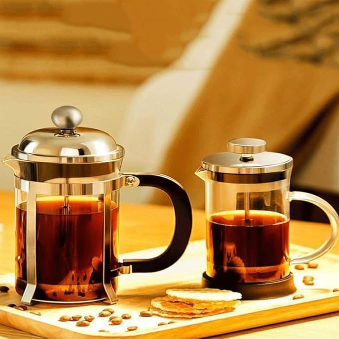 Press Coffee Maker 3-Layer Filter Coffee Pots Heat Resistant Carafe Coffee &amp Tea Carafes 600ml/1000ml (600ML)