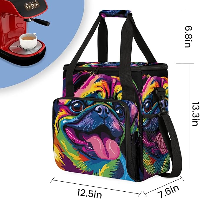 Puppy Dogs Coffee Maker Travel Bag Cute Animals Insulated Grocery Bag Travel Picnic Leakproof Cooler Bags With Shoulder Strap