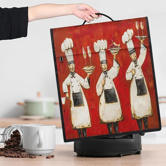 cfpolar Kitchen Aid Mixer Cover Compatible with 6-8 Quarts Chef Red Blackground Stand Mixer Cover Kitchen Aid Mixers Accessories Appliance Organizer