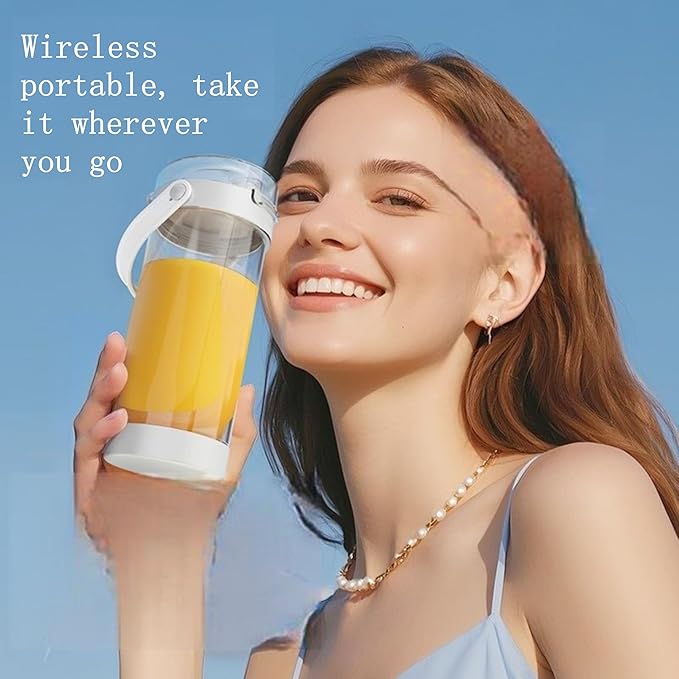 New wireless portable household juicer juicing cup USB charging small juicer (B-Grey)