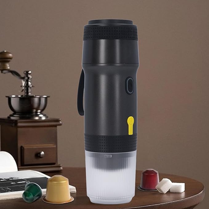 ZJchao 3-in-1 Portable Travel Coffee Maker with 20Bar Professional Pressure Extraction for Capsules and Ground Coffee Ideal for Outdoor and Home Office