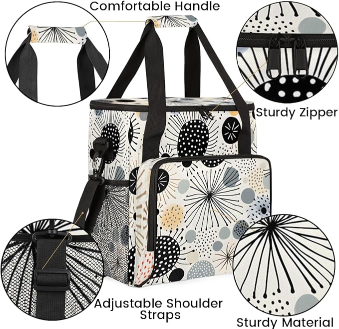Watercolor Dandelion Coffee Maker Carrying Bag Retro Dandelion Travel Storage Bag Compatible with K-Mini or K-Mini Plus Single Serve Coffee Brewer Carrying Case with Pockets &amp Shoulder Strap