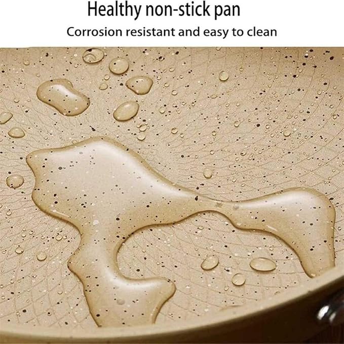 3-Piece Cookware Iron Non-Stick Pan with Tempered Glass Lid Suitable for Gas Induction Cooker Easy to Clean Pot Set