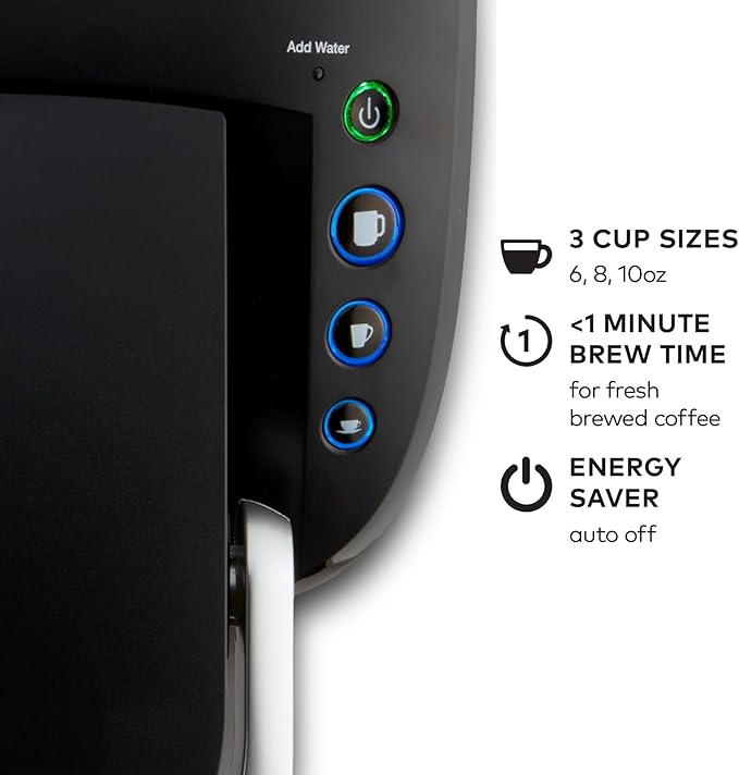 Keurig K-Compact Single-Serve K-Cup Pod Coffee Maker with 3 Brew Sizes Smart Start Feature 36oz Removable Reservoir Black