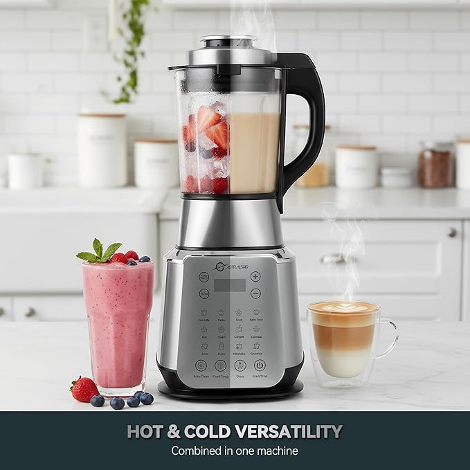 ASH01-S Pro Professional 59OZ Countertop Blender for Smoothies + ASSM-01 Slushie Machine Pro - 85oz Large Capacity 5 Preset Modes + Rinse + Night Mode with Smart Temperature Control