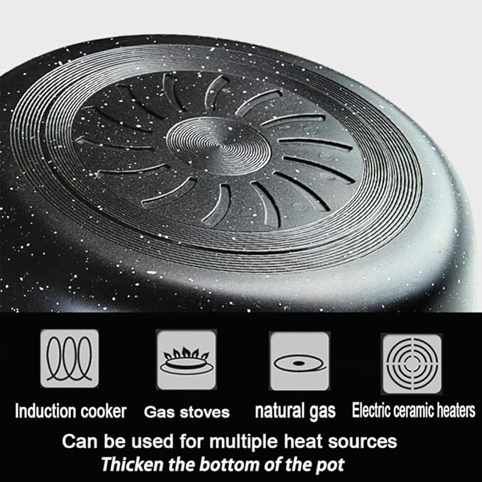 3 Pc Cookware Set Non Stick Coating with Tempered Glass Cover Non-scalding HandleCan be Used for Induction Cooker GasEasy to Clean Saute Pans Variety Pack