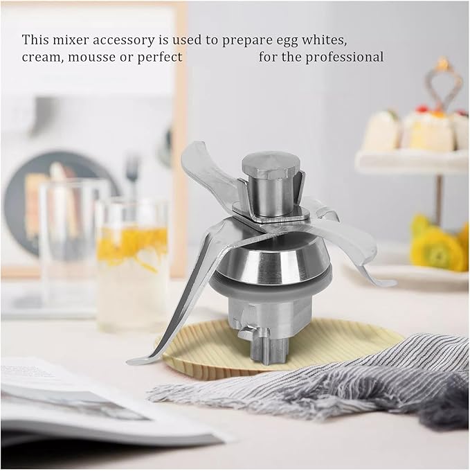 Compatible for Vorwerk Thermomix TM21 Cook Stainless Steel Mixing Blade and Compatible for Butterfly-Mixing Stick Scraper with A Small Cleaning Brush