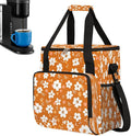 Flowers Orange Coffee Maker Carring Bag Travel Carrying Storage Tote Bag Compatible with Keurig K-Mini or K-Mini Plus Portable Single Serve Coffee Brewer Case with Pockets for K-cup Pods