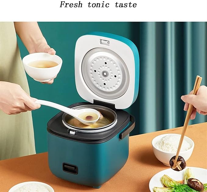 THEGA Rice Cooker - Mini Rice Cooker Home Kitchen Appliances 2-Layer Heating Food Steamer Multifunction Meal Cooking Pot Cooking Pot with Non-Stick Coating Kitchen Cookware Pot (Color : Blue)