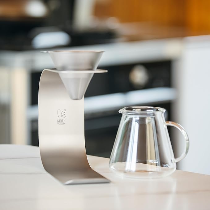 Keith Titanium Pour-Over Coffee Gear Series (Ti3612 Pour-Over Kit (Ti3661+Ti3625))