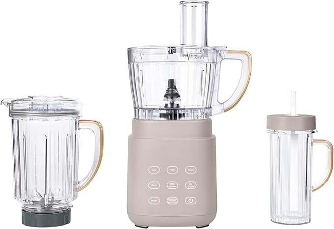 3-in-1 Kitchen Appliance System with Blender Food Processor and Personal Cup (Porcini Taupe)