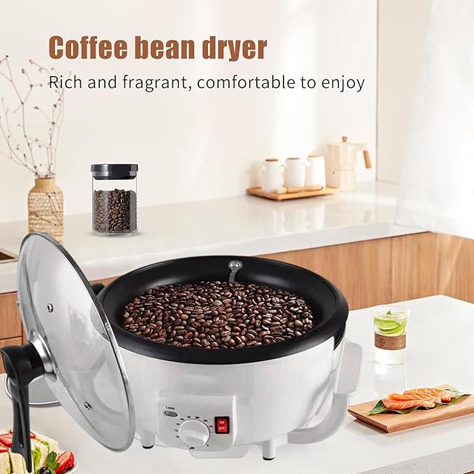 Multifunctional Coffee Bean Burner 1200W Electric Coffee Maker - With Temperature Adjustable From 0-240°C Even Heat Baking Coffee Beans Tea Sesame