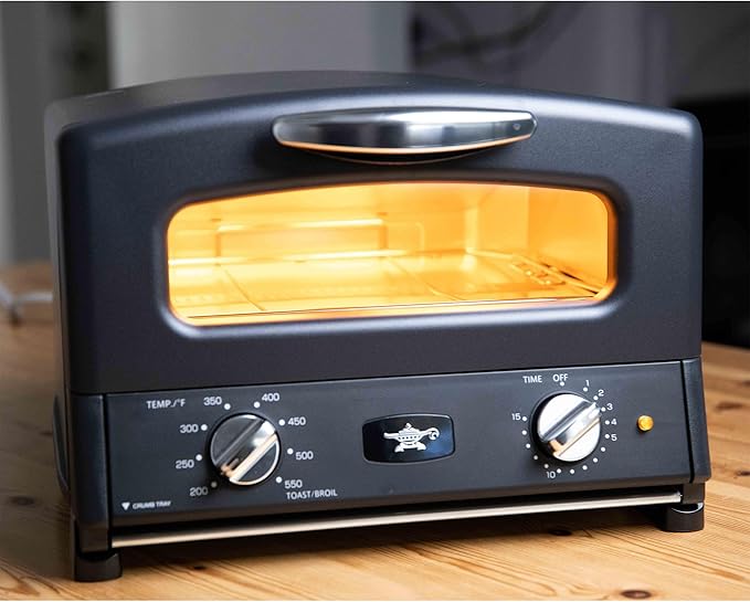 Countertop Toaster Oven Compact Kitchen Appliance with Graphite Heating Technology Black