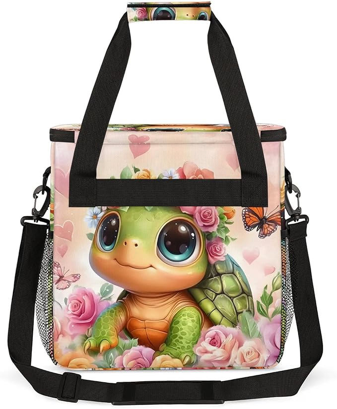 Turtle Coffee Maker Travel Bag Cute Insulated Grocery Bag Travel Picnic Leakproof Cooler Bags With Shoulder Strap