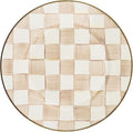MACKENZIE-CHILDS Enamel Dinner Plate Decorative Dinnerware Plate 10 Inches Brown-and-White Mocha Check