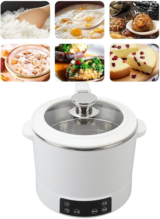3L Electric Hot Pot - Rice Cooker Small Stainless Steel Inner Lifting Low Sugar Rice Cooker Electric Steamer Low Carb Rice Maker Shabu Shabu Pot Soup Pot Electric(