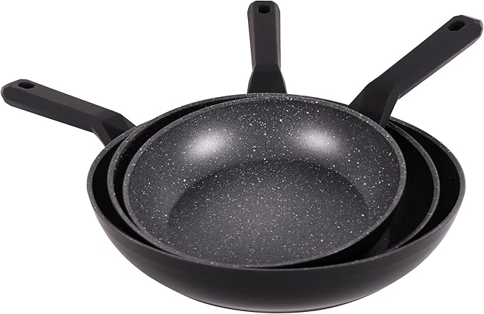 Serenk Pots and Pans Set Stainless Steel Non Stick 7 Pieces Non Toxic Cokware Induction Cookware w/Pots &amp Pans &amp Saucepans Cooking Sets Pots and Pans (Fryin Pan Set 3 Pc)