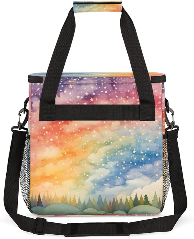 Rainbow Tree Coffee Maker Carrying Bag Portable Travel Storage Tote Bag Compatible with K-Mini or K-Mini Plus Single Serve Coffee Brewer Carrying Case with Multiple Pockets &amp Shoulder Strap