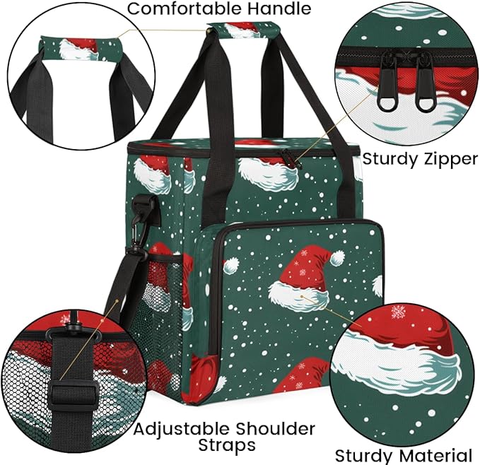 Christmas Hat Coffee Maker Carrying Bag Mystical Hat Travel Storage Bag Compatible with K-Mini or K-Mini Plus Single Serve Coffee Brewer Carrying Case with Multiple Pockets &amp Shoulder Strap