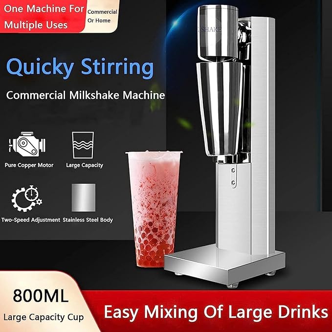 Milkshake MakerBlenders Commercial Single Head Drink Mixer Electric Stainless Steel Milkshake Maker with 800Ml Cup for Smoothie Milk Ice Cream