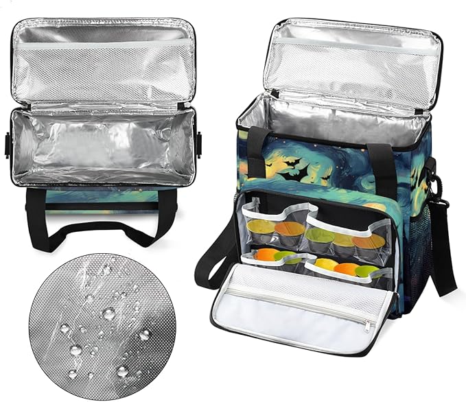 Magical Bat Coffee Maker Carrying Bag Bright Bat Travel Storage Bag Compatible with K-Mini or K-Mini Plus Single Serve Coffee Brewer Carrying Case with Multiple Pockets &amp Shoulder Strap
