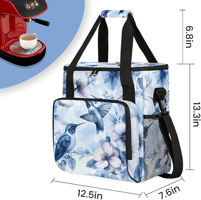 Coffee Maker Carrying Bag With Shoulder Strap Single Coffee Machine Bag Travel Storage Bag for Men Women Bird