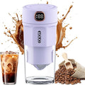 Portable Coffee Grinder and Blender Smoothies with 12Oz BPA Free Personal Travel Cup Durable Stainless Steel Mix Blender with Metal Coffee Filter USB Rechargeable(Purple)