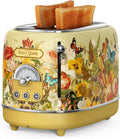Hazel Quinn X Eduardo Recife Collaboration 2-Slice Retro Toaster 6 Browning Levels 3 Functions-Defrost/Reheat/Cancel Removable Crumb Tray for Easy to Clean 1.5 Inches Extra Wide Slots