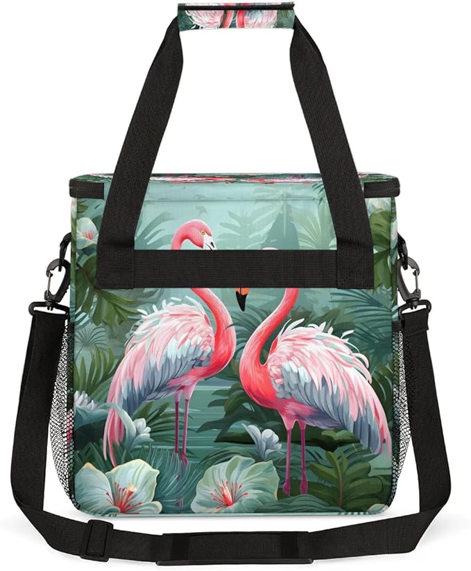 Flamingos Leaves Flowers Coffee Maker Carrying Bag for Keurig K-Mini or K-Mini Plus Storage Portable Coffee Maker Travel Bag