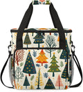 Retro Tree Xmas Coffee Maker Carrying Bag Portable Travel Storage Tote Bag Compatible with K-Mini or K-Mini Plus Single Serve Coffee Brewer Carrying Case with Multiple Pockets &amp Shoulder Strap