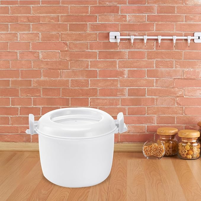 Hemoton Microwave Rice Cooker Rice :2pcs Round Microwave Food Container Microwaveable Rice Pasta Cooker Microwave Rice for Rice Chicken Pasta
