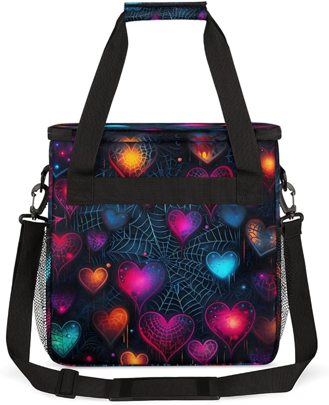 Heart Cobweb Coffee Maker Carrying Bag Portable Travel Storage Tote Bag Compatible with K-Mini or K-Mini Plus Single Serve Coffee Brewer Carrying Case with Multiple Pockets &amp Shoulder Strap