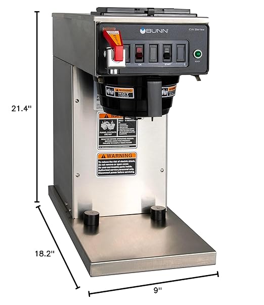 BUNN 12950.0360 12 Cup CWTF15-TC Automatic Commercial Thermal Coffee Brewer Black/Stainless (120V)