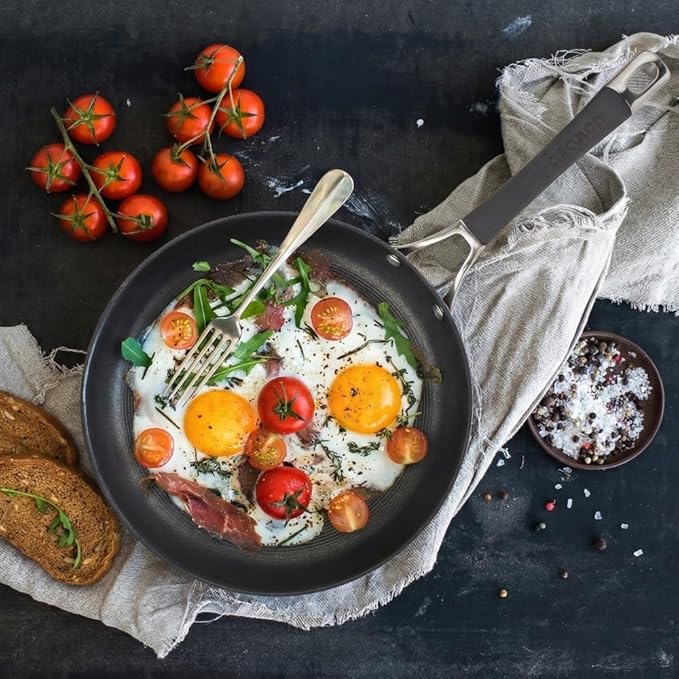 Circulon Radiance Deep Hard Anodized Nonstick Frying Pan /Skillet with Lid - 12 Inch Gray