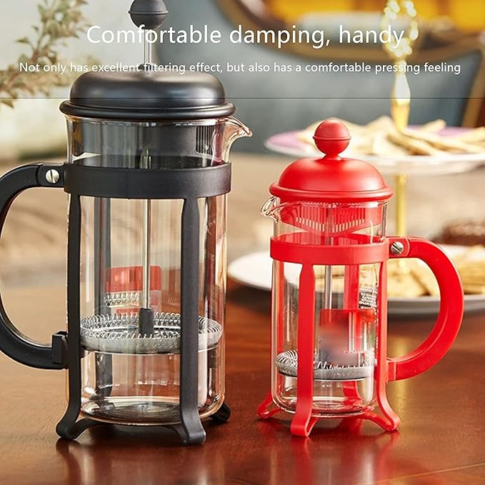 Press Coffee Maker Coffee Press CaffettiereCoffee Maker Coffee and Tea Maker Stainless Steel Manual Coffee Makers For Home Steel Coffee Press with 3 Filters - No Residue - Heat Resistant Borosil
