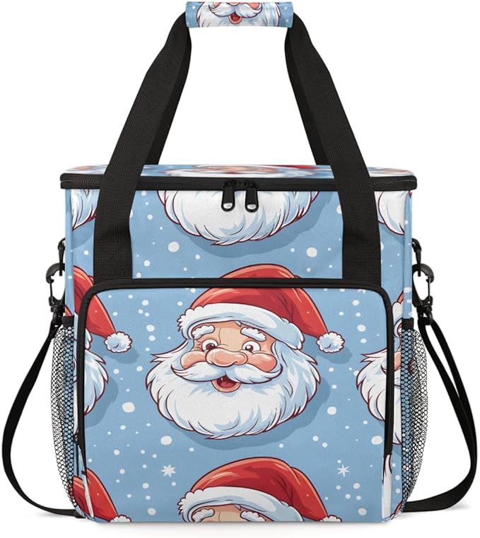 Cute Santa Claus Coffee Maker Carrying Bag Dreamy Santa Claus Travel Storage Bag Compatible with K-Mini or K-Mini Plus Single Serve Coffee Brewer Carrying Case with Multiple Pockets &amp Shoulder S
