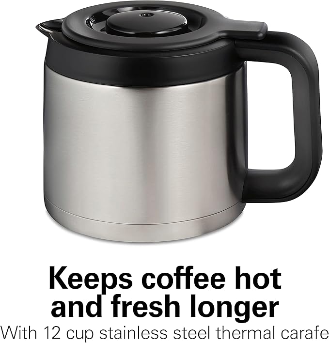 Hamilton Beach FlexBrew Trio 2-Way Coffee Maker Compatible with K-Cup Pods or Grounds Combo Single Serve &amp Full 12c Thermal Pot Black and Stainless – Fast Brewing