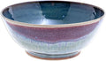 NOVICA Blue Red Ceramic Bowls Dinnerware Set From Thailand 'Happy Harvest'