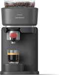 Philips Baristina Espresso Machine Grind Tamp &amp Brew Coffee Beans in One Swipe Compact 16 Bar Pump Pressure Automatic Grinder Black with Berry Red Portafilter (BAR301/60)