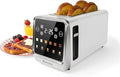 Touch Screen Toaster - 4 Slice 2 Extra Long Slots - 5 Bread Types and 6 Browning Levels - Defrost Reheat Favorite &amp Single Slot Modes - For Toast Bagels &amp Waffles – White