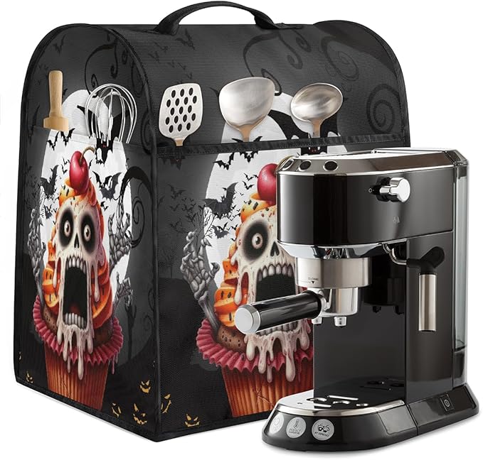 cfpolar Kitchen Aid Mixer Cover Compatible with 6-8 Quarts Halloween Skull Bat Moon Stand Mixer Cover Kitchen Aid Mixers Accessories Appliance Organizer Bag Dust Covers with Zipper Pocket