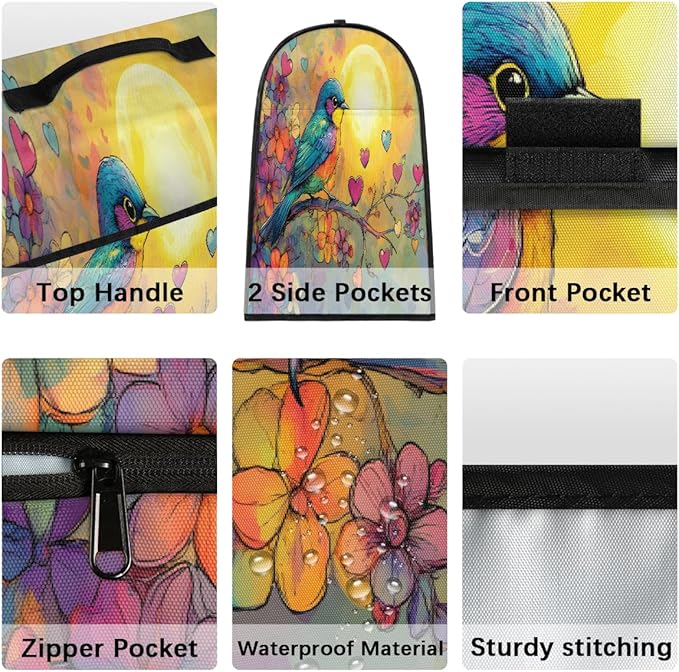 cfpolar Kitchen Aid Mixer Cover Compatible with 6-8 Quarts Vintage Bird Flowers Stand Mixer Cover Kitchen Aid Mixers Accessories Appliance Organizer Bag Dust Covers with Zipper Pocket