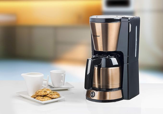 Bestron Coffee Maker with 8 Cups 900 W Stainless Steel Copper Effect