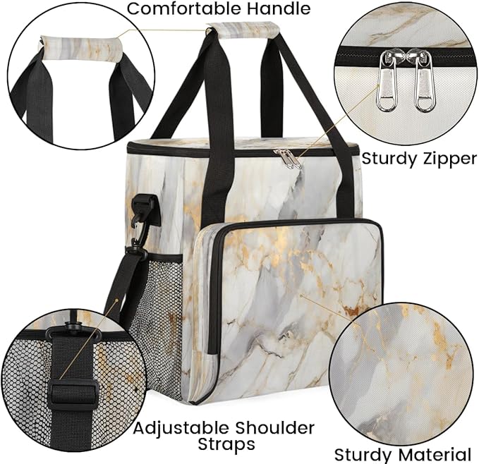 Classic Marble Patterns Coffee Maker Travel Bag for K-Mini or K-Mini Plus Single Serve Coffee Brewer Portable Storage Tote Case for Tarvel