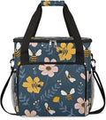 Cute Bee Flower Coffee Maker Carrying Bag Compatible with K-Mini or K-Mini Plus Portable Single Cup Coffee Maker Case with Pockets for K Cup Pods