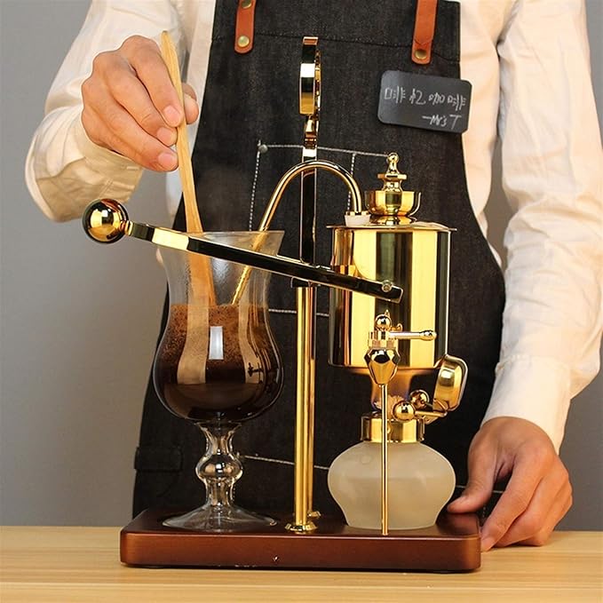 Stainless Steel Siphon Coffee Maker - Manual Drip Filter Espresso and Cappuccino Machine for Home Use Silver(Silver)