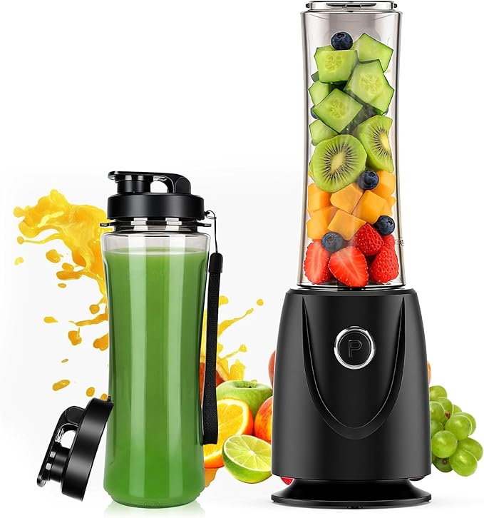 OMMO Blender 500W Smoothie Blender with 4-Fin Blades Personal Blenders for Kitchen with 17oz BPA-Free Portable Cups for Drinks Milkshake and Juices