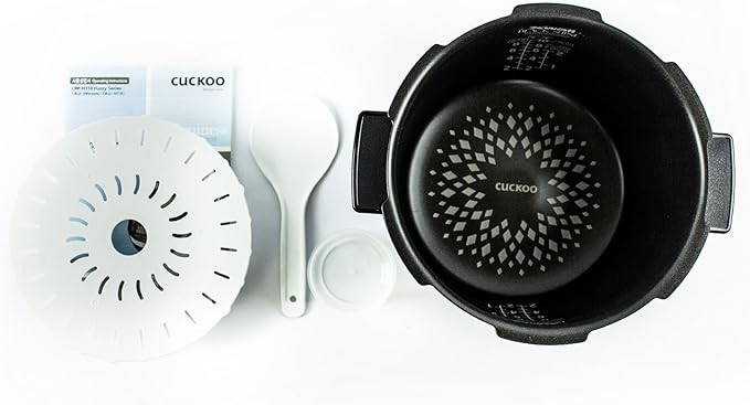 CUCKOO CRP-HY1083F | 10-Cup (Uncooked) Induction Heating Pressure Rice Cooker | 13 Menu Options Auto-Clean Voice Navigation Stainless Steel Inner Pot Made in Korea | Black