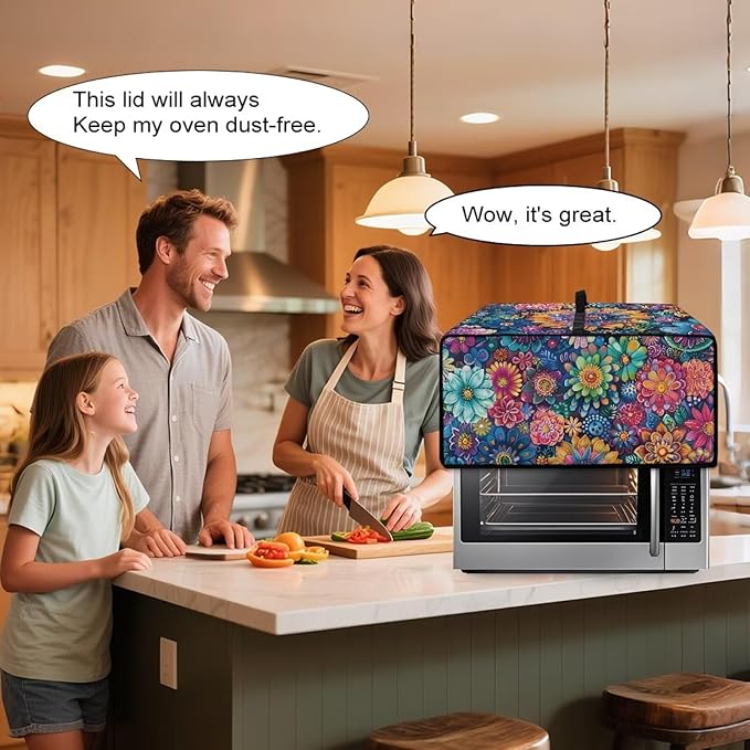Mandala Floral Toaster Oven Air Fryer Cover Heat-Resistant Waterproof Dust-proof Protective Covers Compatible with Smart Oven Air Fryer Smart Oven for Parties &amp Gatherings